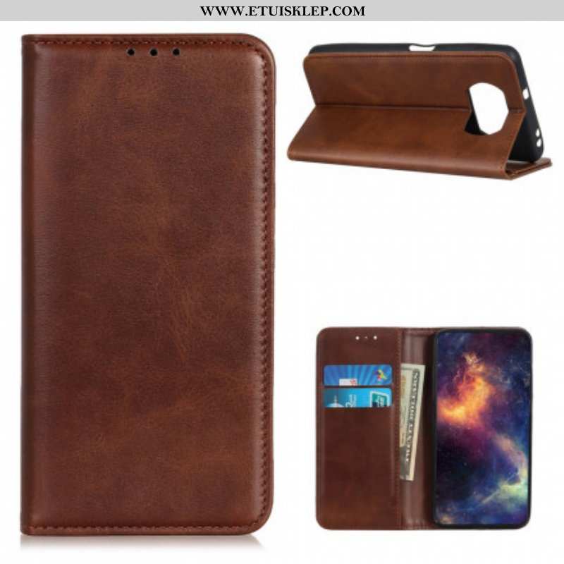 Etui Na Telefon do Poco X3 / X3 Pro / X3 NFC Etui Folio Skóra Liczi Premium Split